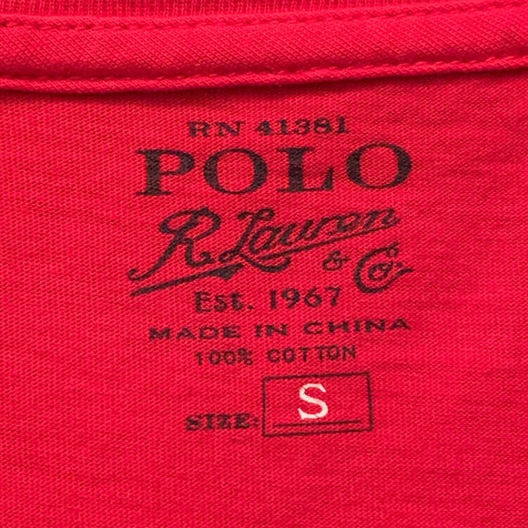 🏇 4/$50 POLO RALPH LAUREN LOGO RED SHORT SLEEVE MENS T-SHIRT - SIZE SMALL 🏇 - Picture 4 of 4